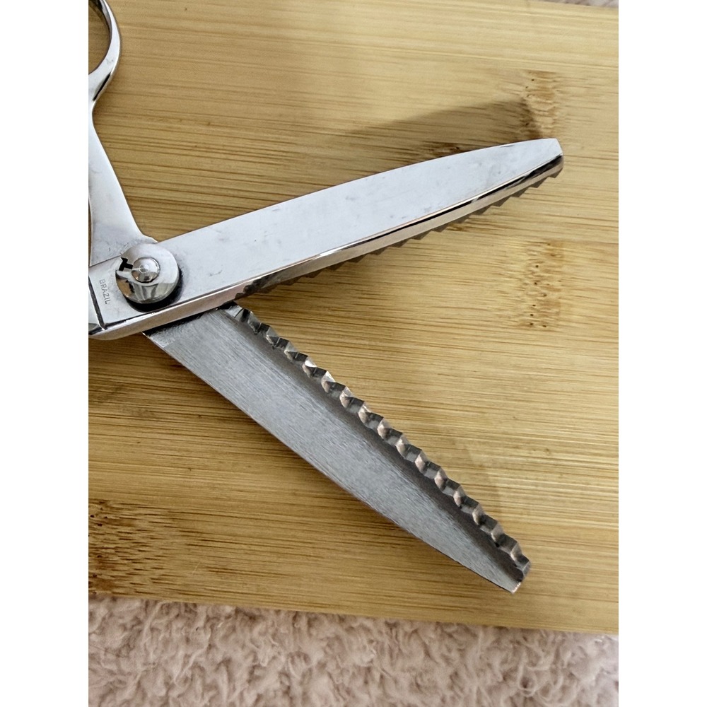 Marks 407 Pinking Shears Brazil Metal Sewing Scissors Zig Zag Cut 7.5 Inch - Picture 5 of 6